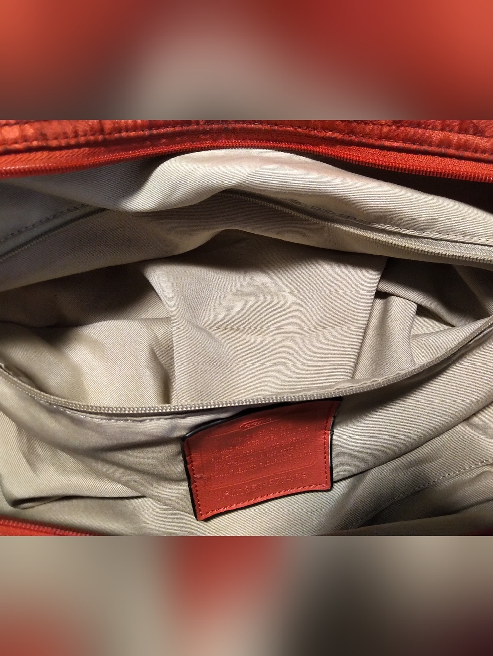 Authentic Coach CC Signature Orange Duffle Bag - Picture 8 of 11